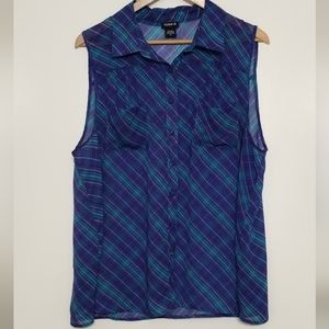 Torrid Sheer Sleeveless Button Down Top Size 0